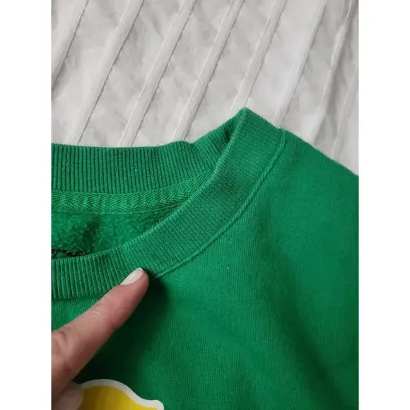 Sprite Lemon Lime Cola Crop Top Sweatshirt Green Crop Medium Halloween Costume - Picture 8 of 8
